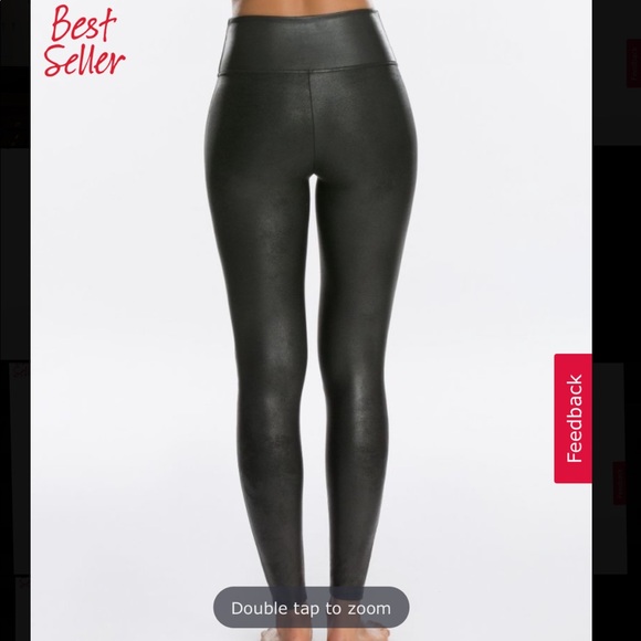 SPANX Faux Leather Leggings-Petite Fit - Picture 2 of 5